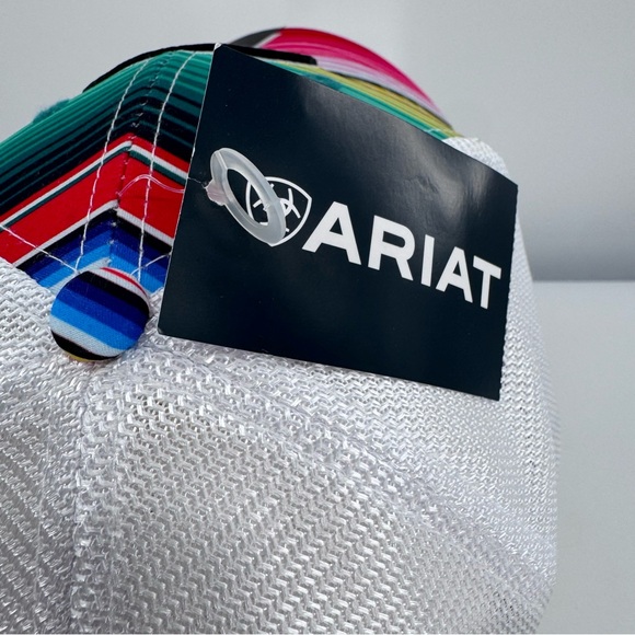 Ariat Aztec Multicolor Baseball Hat Mesh Cap Adjustable Snapback Embroidered New - Picture 6 of 9
